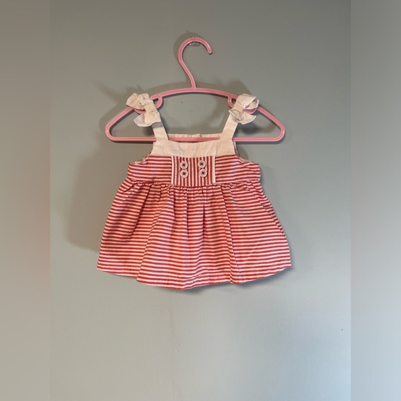 Gymboree summer stripe dress with bow on top of straps baby girl size 3-6 months - Picture 1 of 7